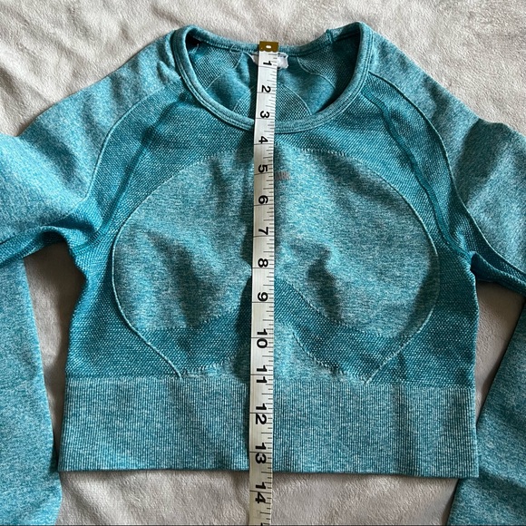 Gymshark Flex Blue Long Sleeve Crop Top - Picture 9 of 12